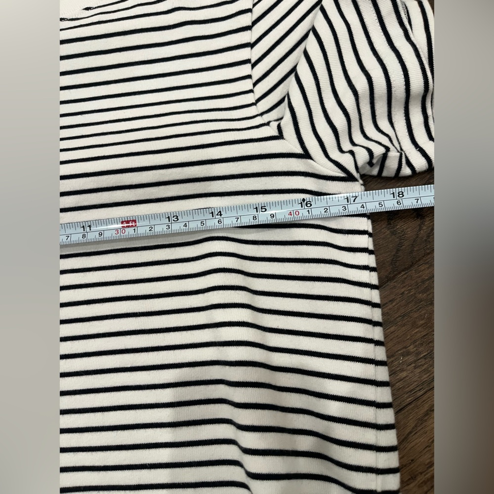 COS Shirt Womens Small Black White Striped Crewneck Short Sleeve Cotton Tee Top - Picture 4 of 5